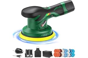 Aiment Cordless Polisher for Car Detailing with 2pcs 12V 2.0Ah Batteries & Charger, 6 Inch Cordless Car Buffer Polisher, 6 Variable Speeds, Portable Sander for Car Waxing/Buffing/Scratch Repairing