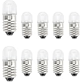 GutReise DC E10 LED Bulbs, 10pcs E10 Replacement Light Bulbs Miniature Screw LED Lamps 0.5Watts 65Lm (Warm White, 12V)