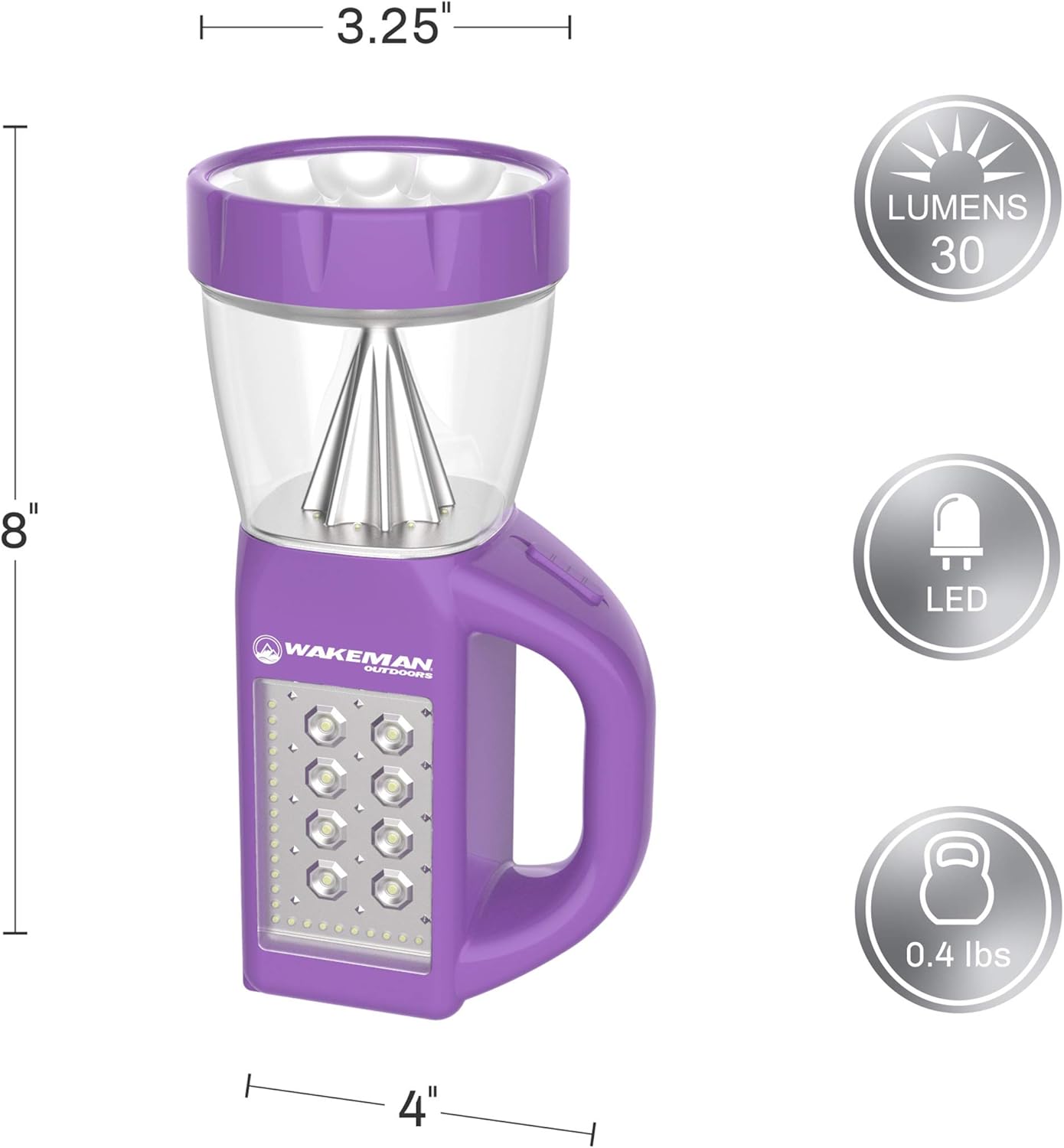 Wakeman 3 in 1 LED Lantern, Flashlight and Panel Light, Lightweight Camping Lantern Outdoors (for Camping Hiking Reading and Emergency) (Purple), 75-CL1008: Sports & Outdoors