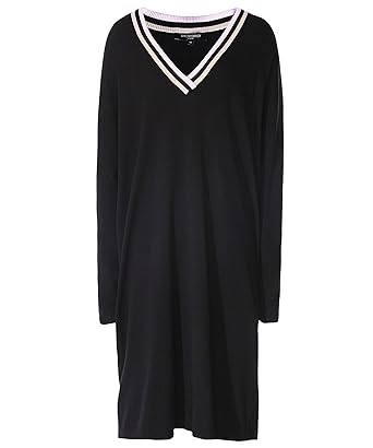 black v neck jumper dress