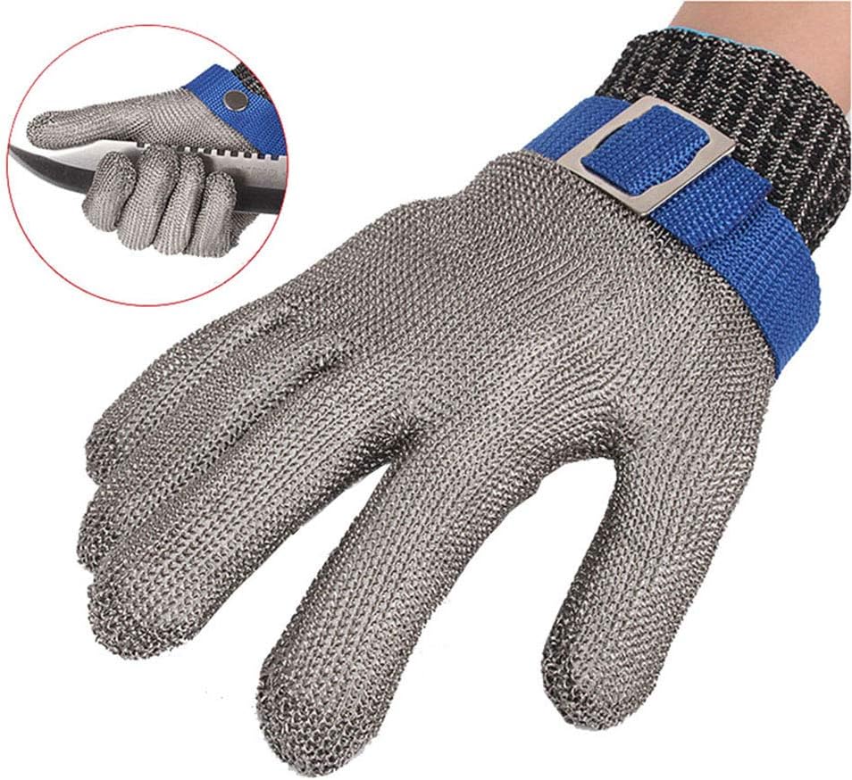 ThreeH Cut Resistant Gloves Stainless Steel 316L Wire Mesh Butcher Gloves Level 5 Protection Working Glove GL09 XXXL(One Glove)