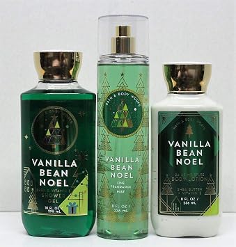 Bath And Body Works Vanilla Bean Noel Shower Gel Body Lotion Fine Fragrance Mist Daily Trio Gift Set 2018