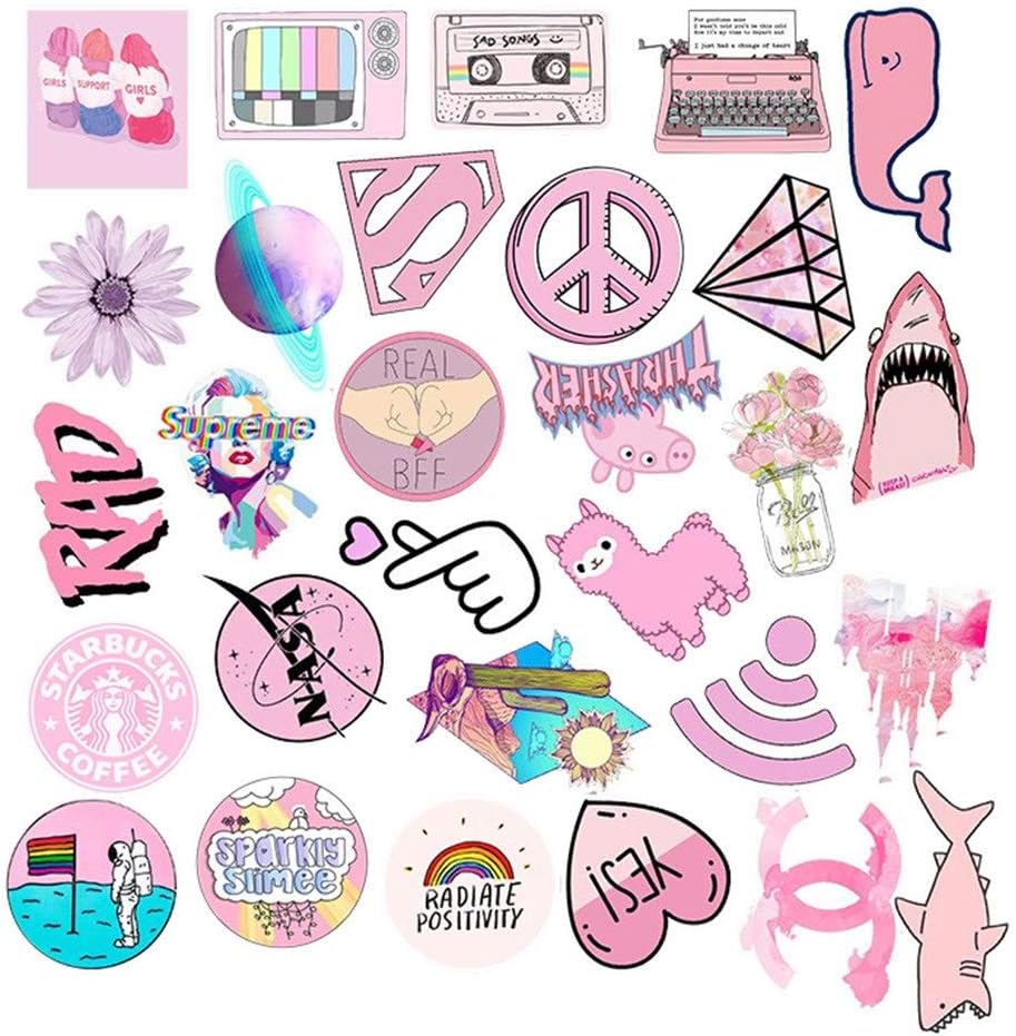 VSCO Stickers Aesthetic, 53 Pcs Vinyl Stickers for Laptops Waterproof Decals Trendy Vsco Girls Stuff - Image 3