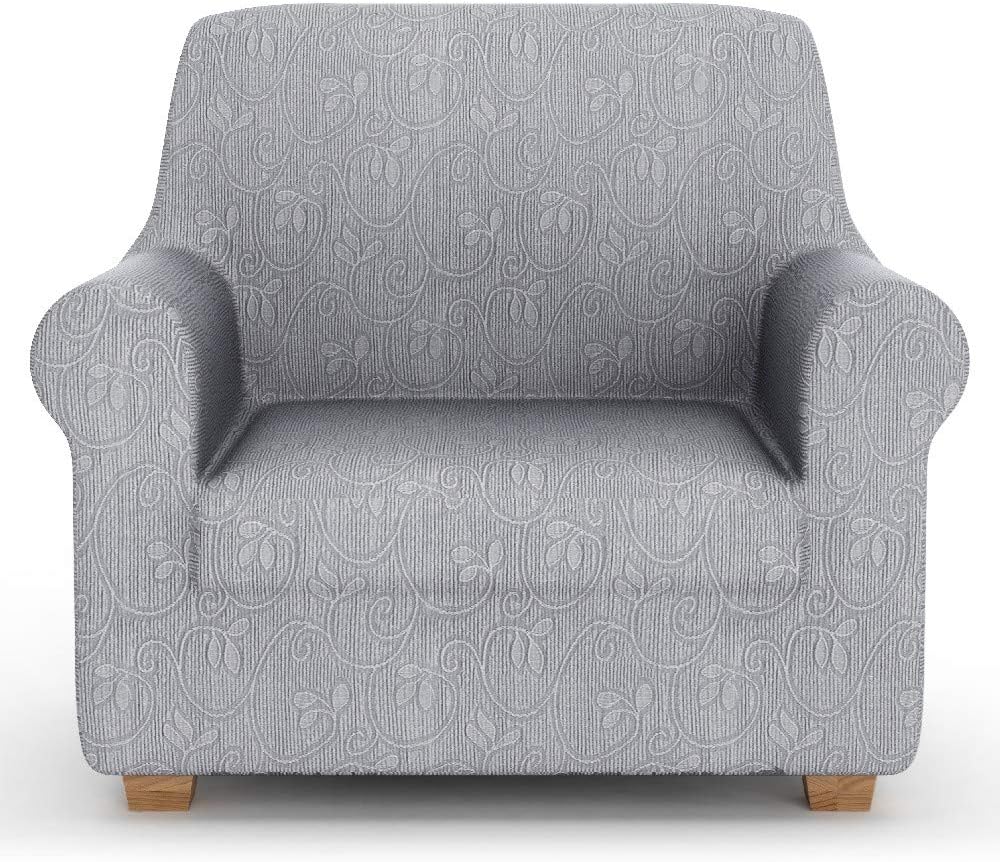PETTI Artigiani Italiani Elastic Cover, Elegant Sofa Slipcover, 100% Made in Italy, Fabric, Gray, 1 Seater/Armchair