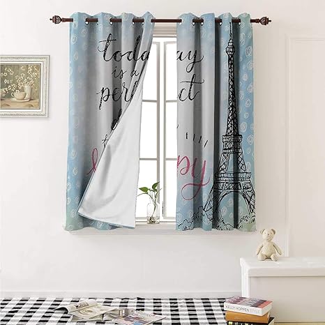 Amazon Com Eiffel Tower Blackout Draperies For Bedroom Perfect