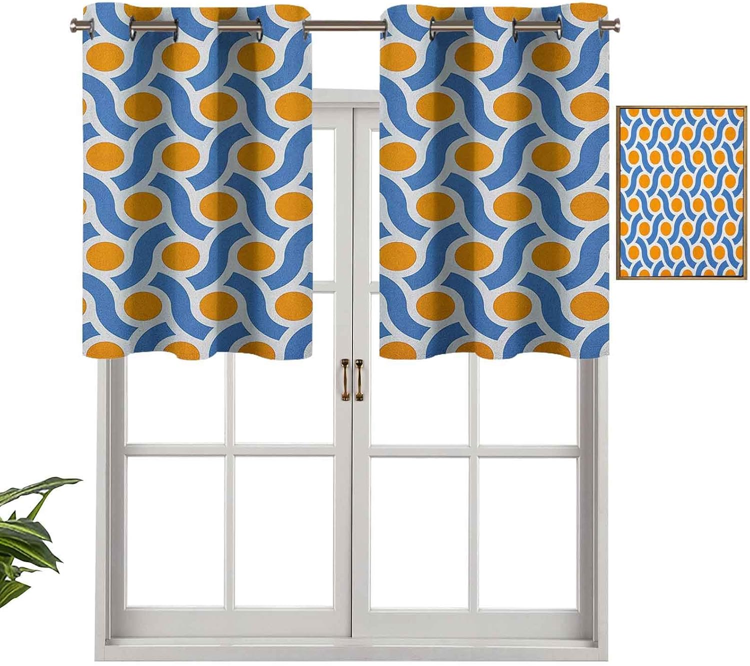 Hiiiman Cenefa moderna para ventana, diseño abstracto curvilíneo