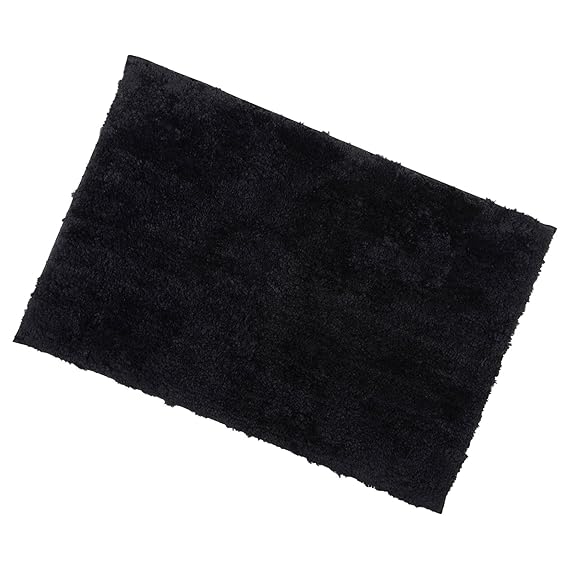 Black Soft Tufted Microfibre Bathroom Shower Bath Mat Rug NonSlip Back