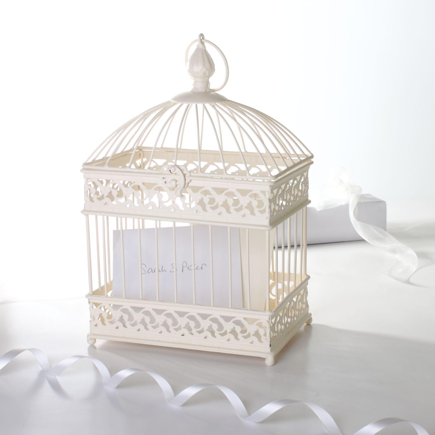 47cm Bird Cage Cream with Rectangular base