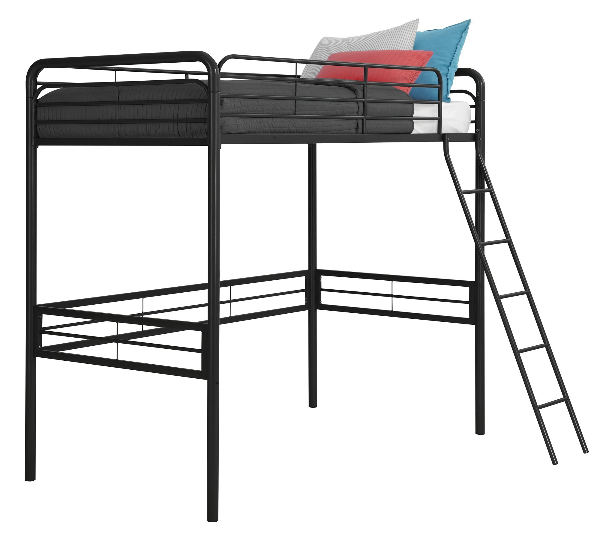 DHP Simple Metal Loft Bed Frame, Multifunctional, Twin Size, Black