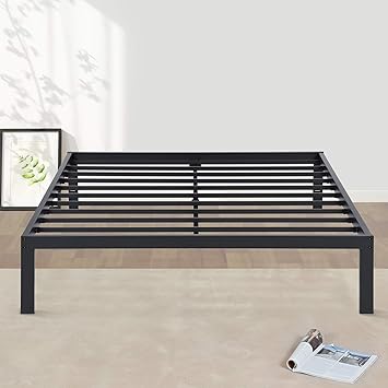 Amazon Com Olee Sleep New Dura Metal Steel Slate Bed Frame Full Black Furniture Decor