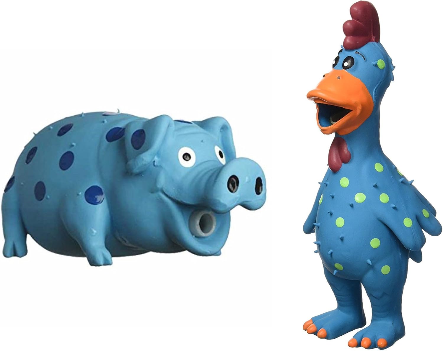 Pet Supplies : Pet Squeak Toys : Multipet's 9-Inch Latex Polka Dot Globlet Pig Dog Toy, Assorted Colors : 