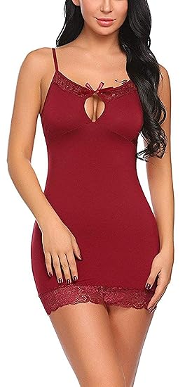 maroon babydoll dress