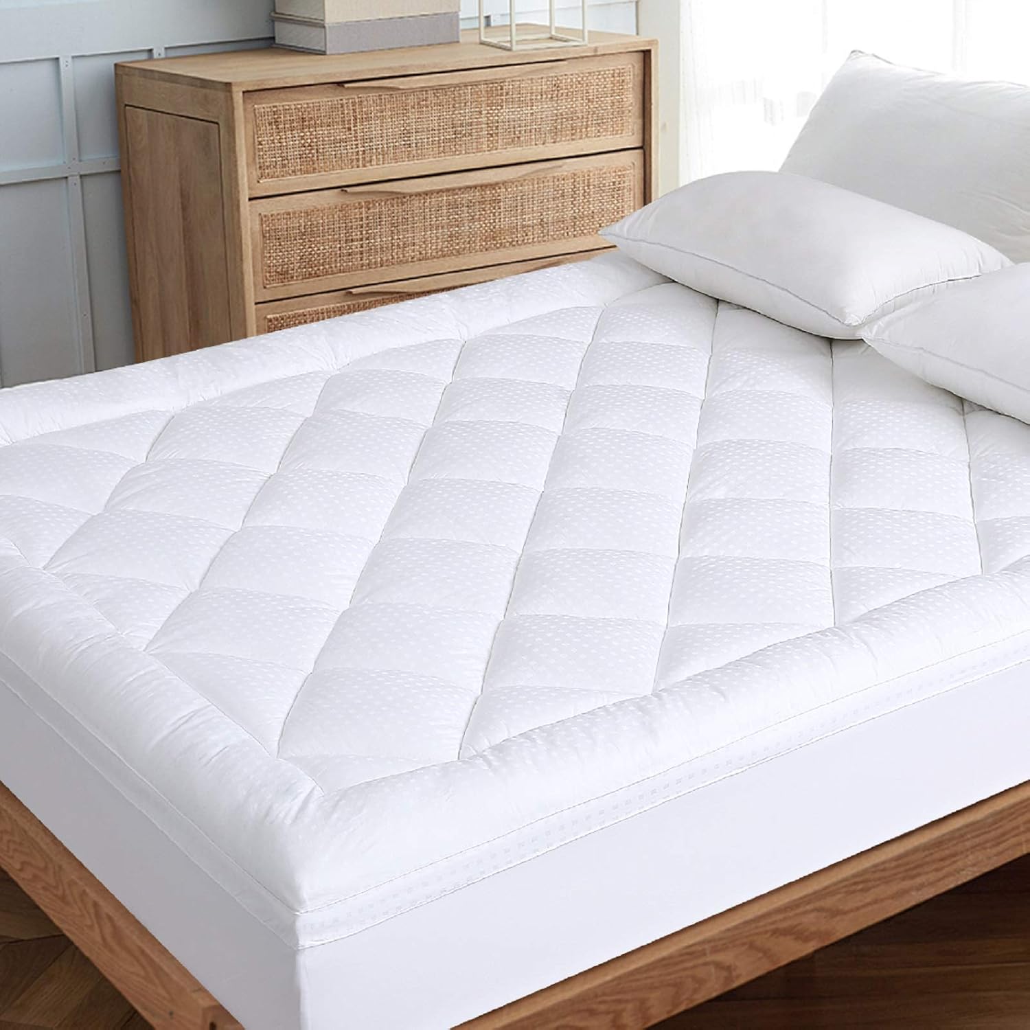 EDILLY Twin Size Mattress Topper,2" Extra Thick Pillow Top