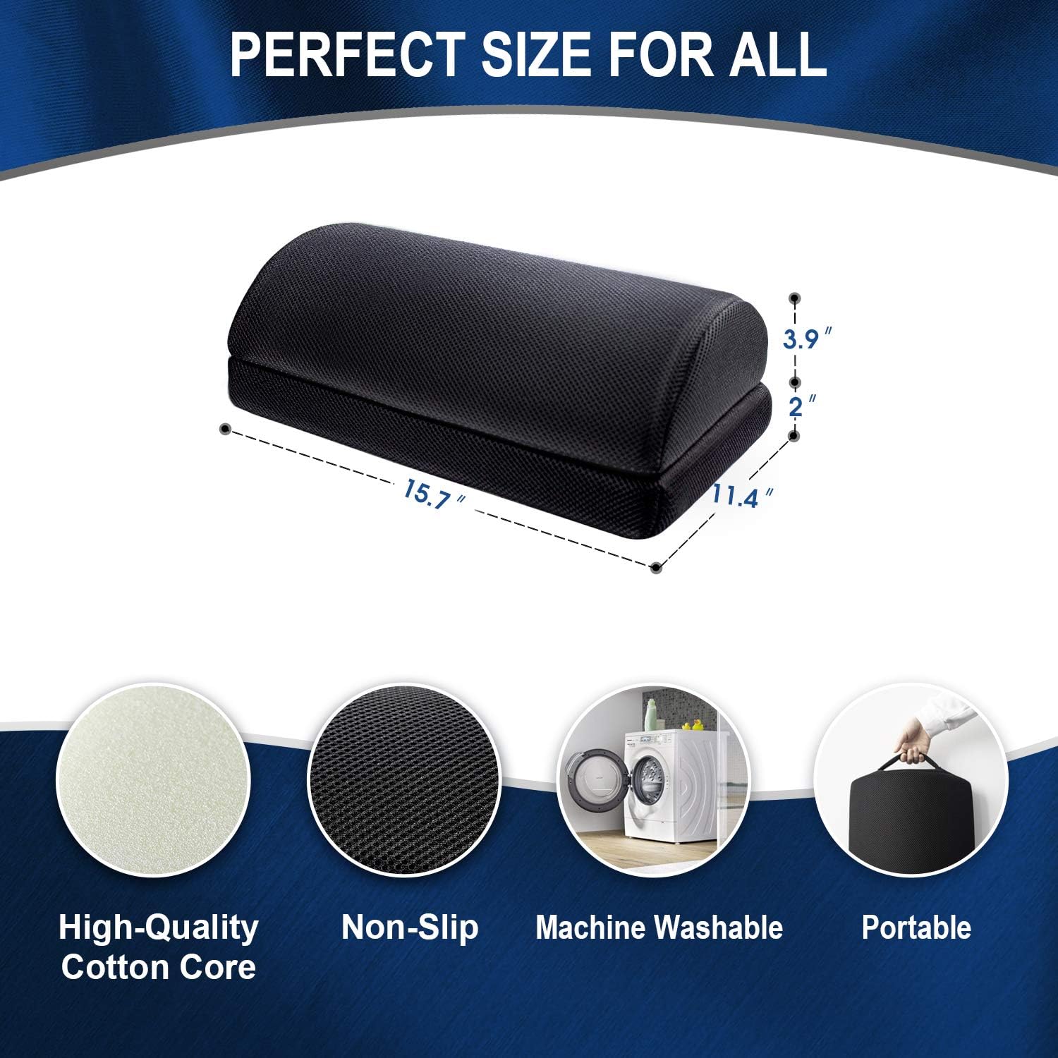 Ximoon Foot Rest for Under Desk at Work，Adjustable Foot Stool with Handle Non-Slip Bottom, Soft Yet Firm Ergonomic Design for Home Office Gaming Car to Relieve Lumbar, Back, Knee Pain : Office Products