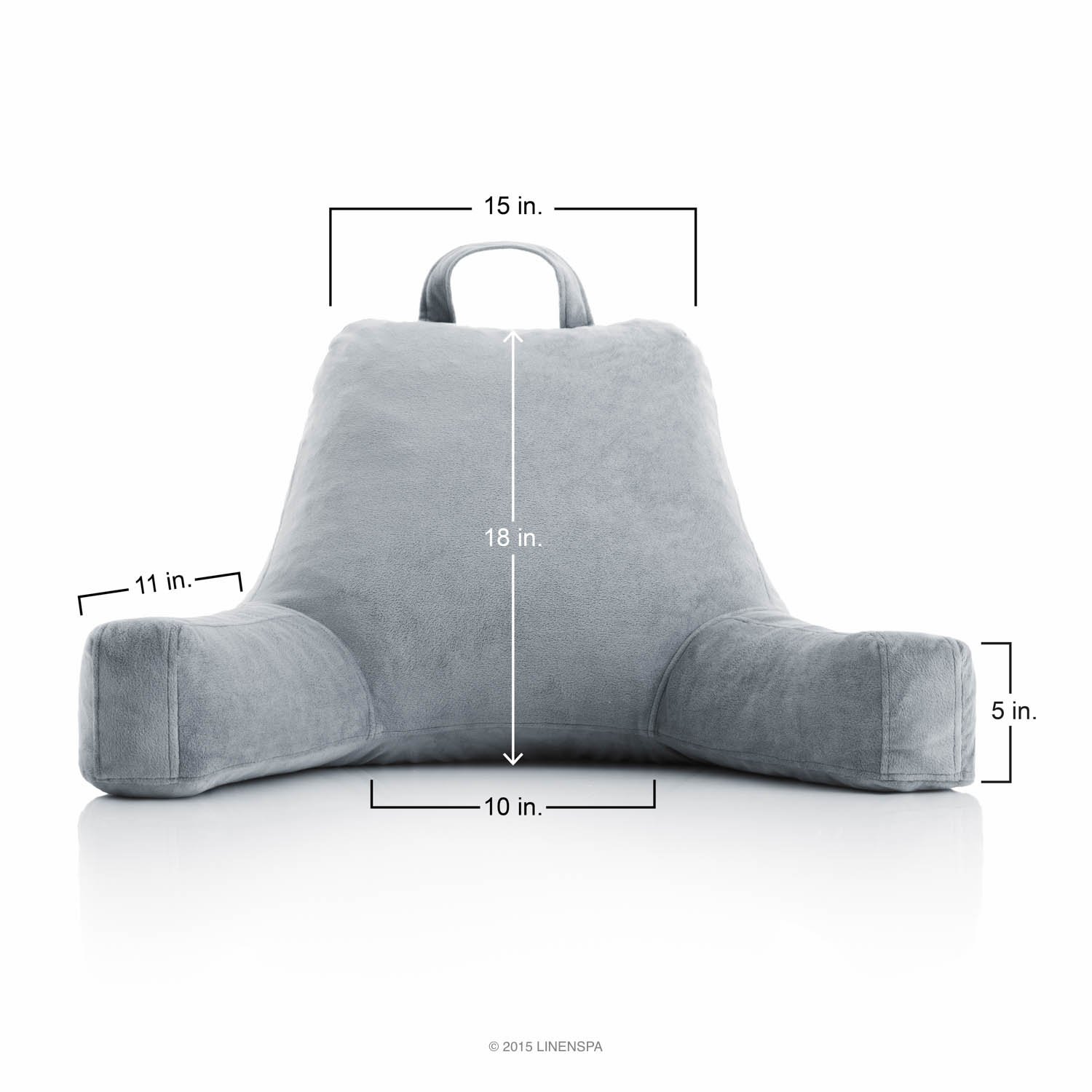 LINENSPA LZ26SVSFRP Shredded Foam Reading, Bedrest Pillow with Armrests