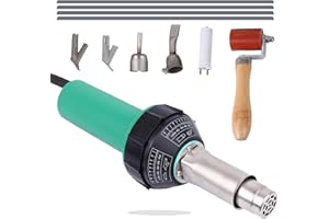 SAMGER S Samger 1500W 110V Hot Air Heating Gun Plastic Handheld Hot Air Torch Welder Kit Vinyl PVC TPO Welding Kit Adjustable Temperature 30-680℃ with Welding Speed Nozzle Roller Welding Rod Welding Core