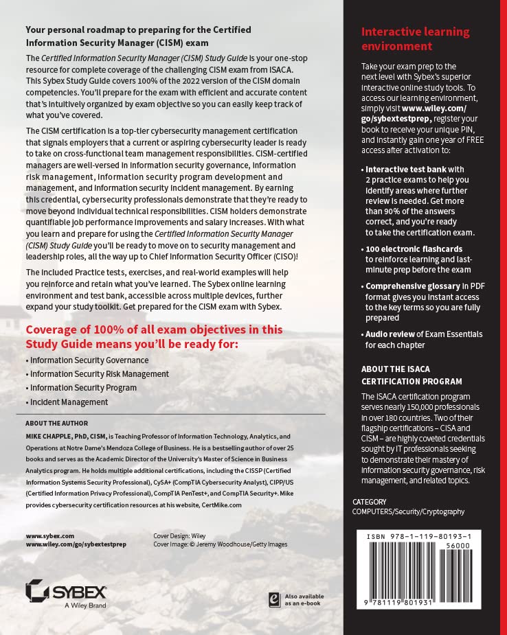CISM Certified Information Security Manager Study Guide (Sybex Study Guide) CISM Certified Information Security Manager Study Guide (Sybex Study Guide) Paperback Audible Audiobook Kindle Audio CD