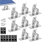 QWORK Adjustable Solar Panel Mounting Brackets - 8PCS, Aluminum Alloy Tilt Mount for 400W-500W Panels, for RVs, Boats, and Ro