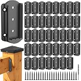 SIEDiNLAR 40 PCS Deck Railing Bracket Connectors for 2x4 Wood Posts | Actual 1.5" x 3.5", Includes Galvanized Screws &amp; Drill Bit, Fence Handrail Connectors, For Wooden Stair Railings