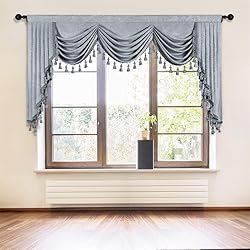 ELKCA Luxury Thick Chenille Window Curtains Valance