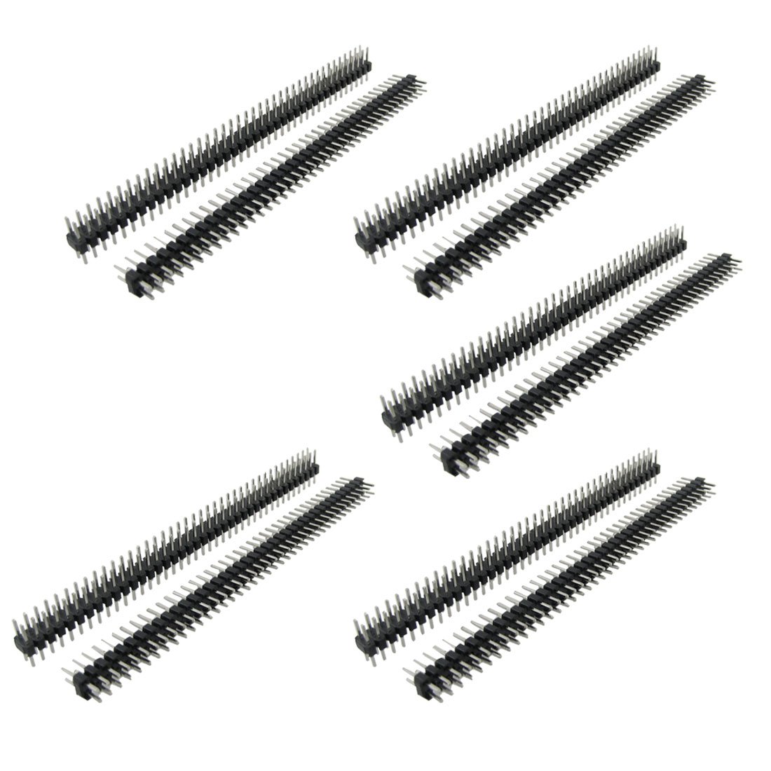 sourcing map 10 Pcs 2x40 Pin 2.0mm Pitch Double Row Pin Headers Strip