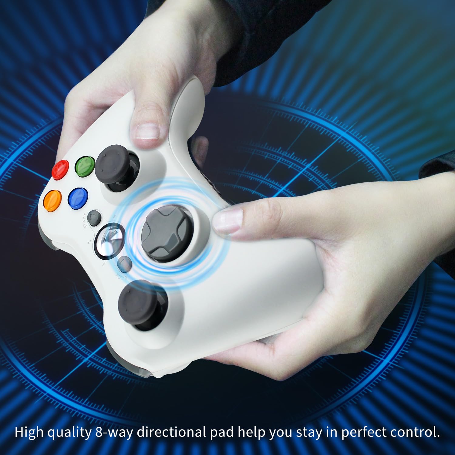 OSTENT Wired USB Controller Gamepad Joystick for Microsoft Xbox 360 Console Windows PC Laptop Computer Video Game Color White