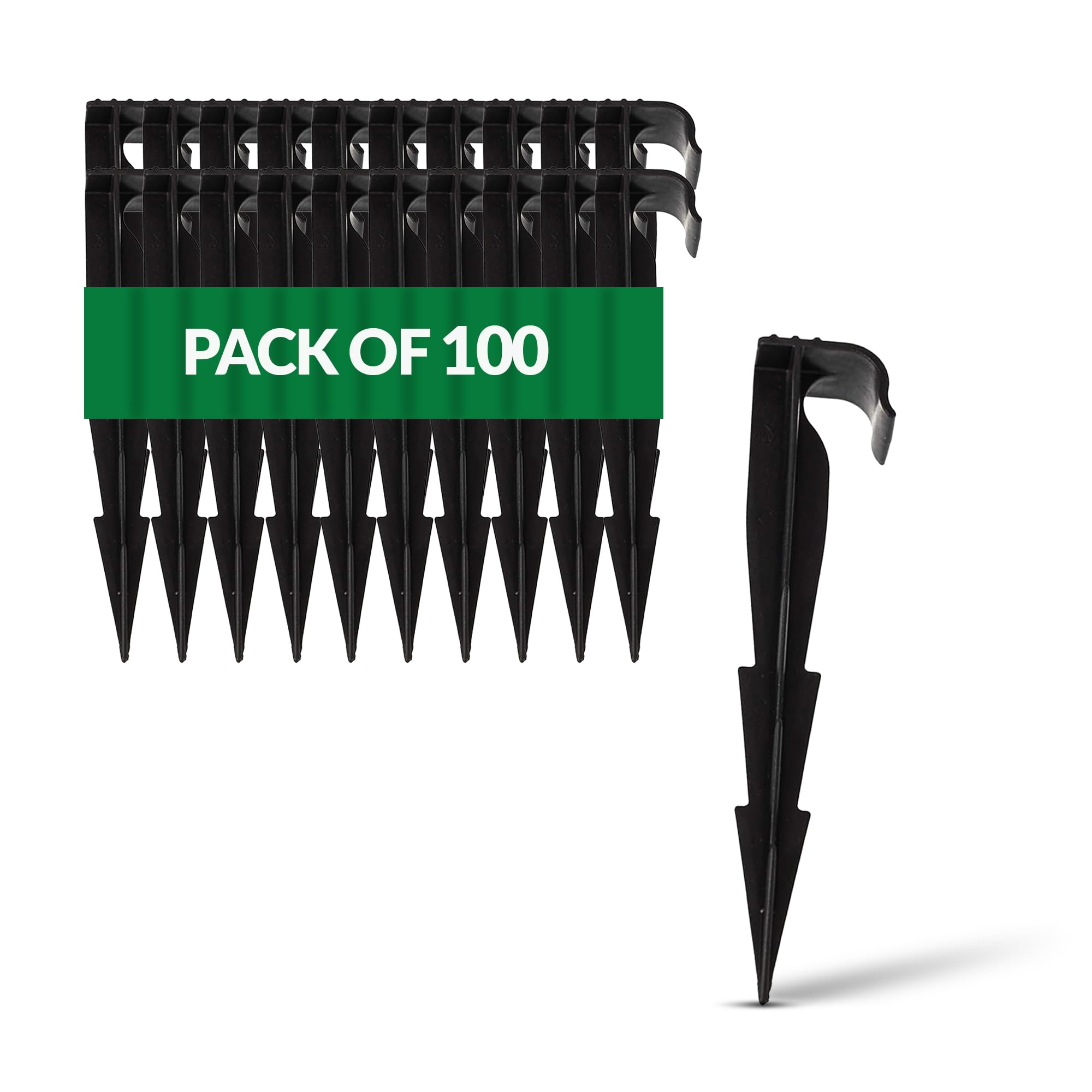 GARDENIX® Pack of 100 AquaPEG Ground Securing Pegs for Drip Irrigation Line Weeping Pipe Soaker Hose