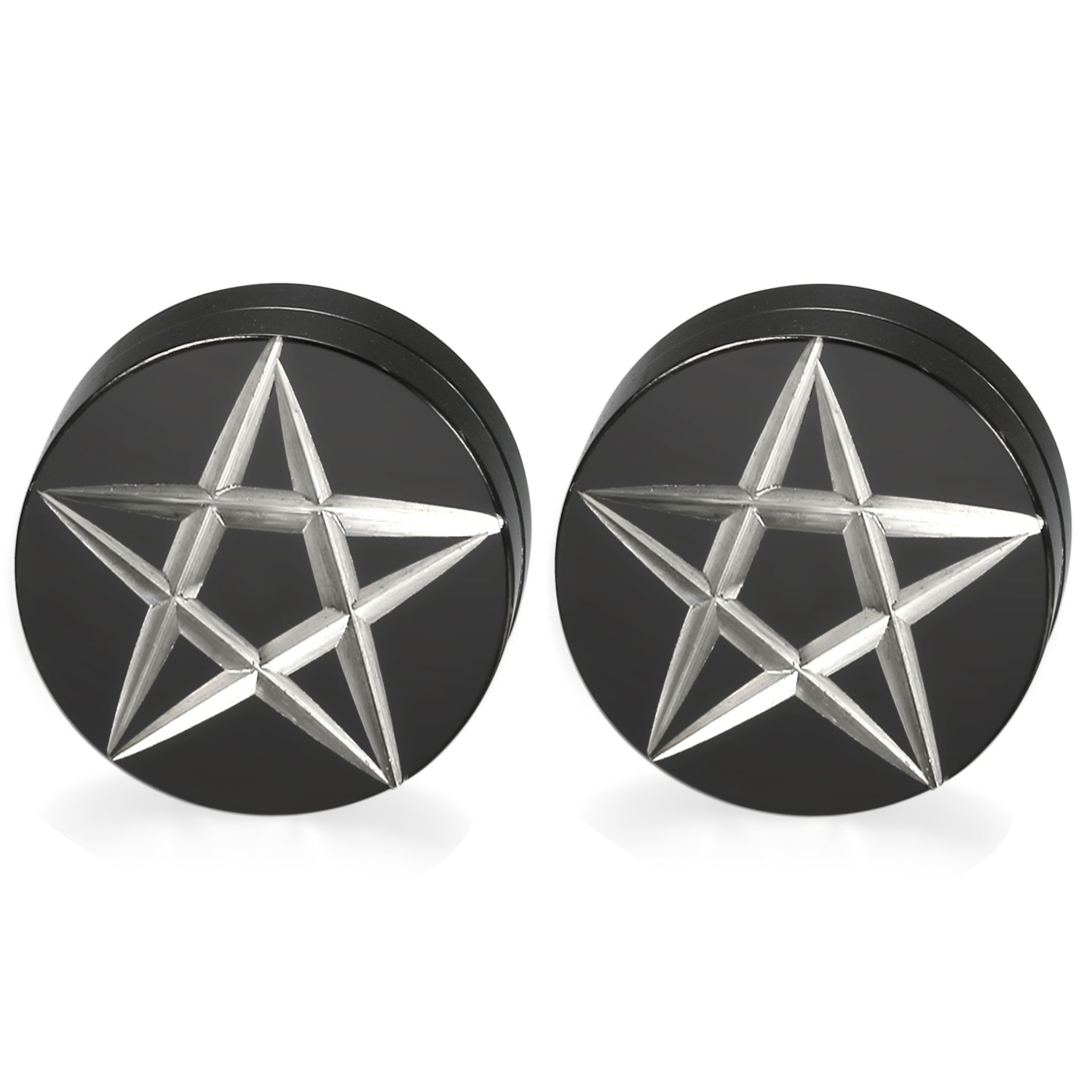 Jewelrywe Pair of Stainless Steel Star Magnetic Earrings for Men Women No Piercing Clip On Stud Earrings