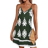 NALANISA Women's Spaghetti Strap Summer Dresses 2026 Casual V Neck Sleeveless Floral Mini Dress Beach Vacation Boho Sundress