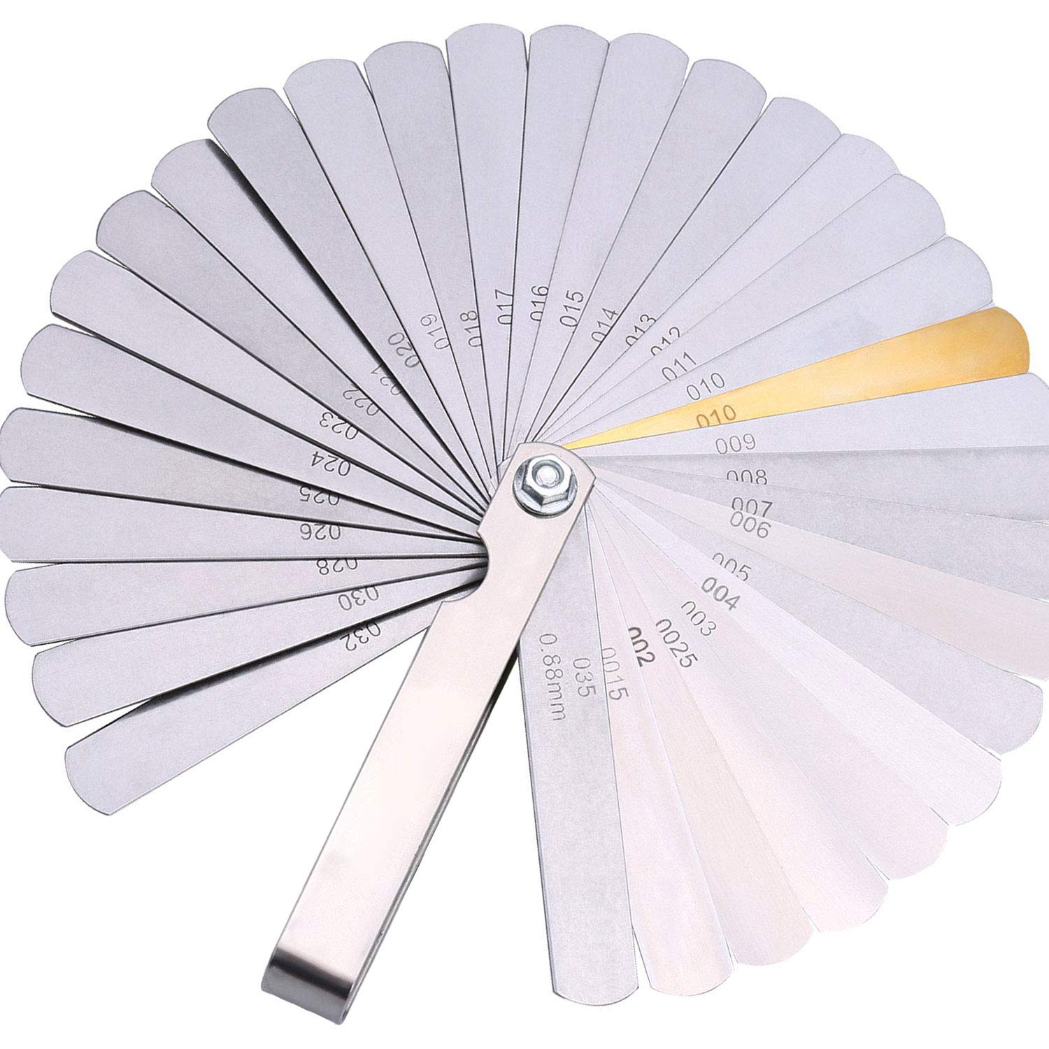 Angelkiss Feeler gauge set, stainless steel metric imperial dual marker measuring tool, silver