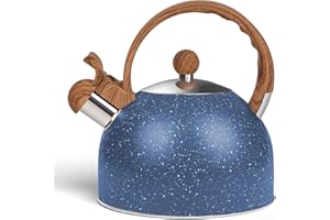 Awvlvwa Whistling Tea Kettle for Stovetop, 2.6 Quart Stainless Steel Water Teapot Boilers for Stovetops, Induction Stone Kettle with Loud Whistle - Perfect for Preparing Hot Water, Coffee,Milk (Blue)