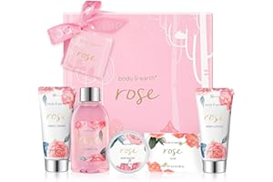 Valentines Day - Gifts for Women BODY & EARTH Gifts Set 5 Pcs Birthday Gift, Spa Gift Set for Women - Bath and Body Gift Set 