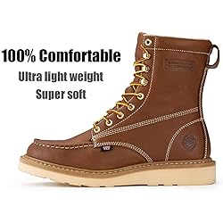 SUREWAY Mens 8 in Wedge Moc Soft/Steel Toe Work