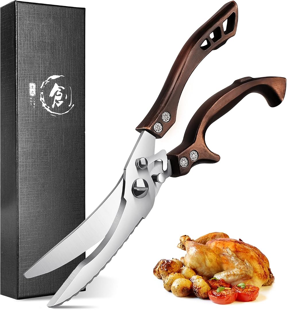 Dragon Riot Professional Stainless Steel Kitchen Scissors with Serrated Edge