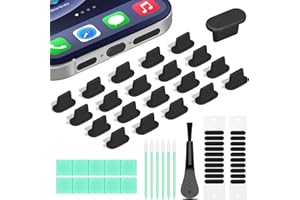Silicone Lightning Dust Plug with Phone Speaker Cover,5-in-1 31 Pack for iPhone Charging Port Cover Cleaning Kit,Anti Dust Pl