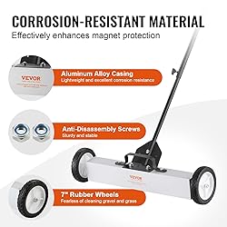 VEVOR Rolling Magnetic Sweeper with Wheels, 50Lbs