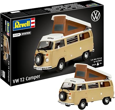 Revell VW T2 Camper 1:24 Click System Unbuilt Pre-coloured