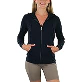 ToBeInStyle Women’s Lightweight Long Sleeve Zip-Up Hoodie Jacket w/Kangaroo Pocket
