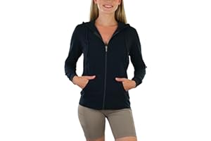 ToBeInStyle Women's Thin Fabric Long Sleeve Kangaroo Pocket Zip Up Hoodie
