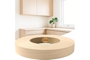 Edge Supply Birch 3/4 in x 250 ft Roll – Pre-Glued Iron On Wood Veneer Tape – Wood Veneer Edge Banding Tape with Hot Melt Adhesive, Smooth Sanded Finish Ideal for Furniture & DIY, Made in USA