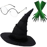 FKCQRJW Witch Costume Accessories, Witch Hat & Wig & Glasses & Gloves, Dress Up for Women Fan Role-playing Party