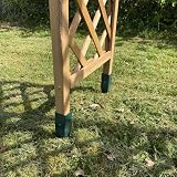 Selections Wooden Garden Arch with Curved Top Tan Ground Spikes view 3