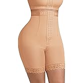 FeelinGirl High-Waisted Shapewear Tummy Control Shorts Faja Body Shaper Seamless Butt Lifting Panties Saddle Brown Small
