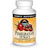 Source Naturals Pomegranate Extract 500mg Complete Whole Fruit Ellagic Acid Antioxidant & Added Fiber - 120 Tablets