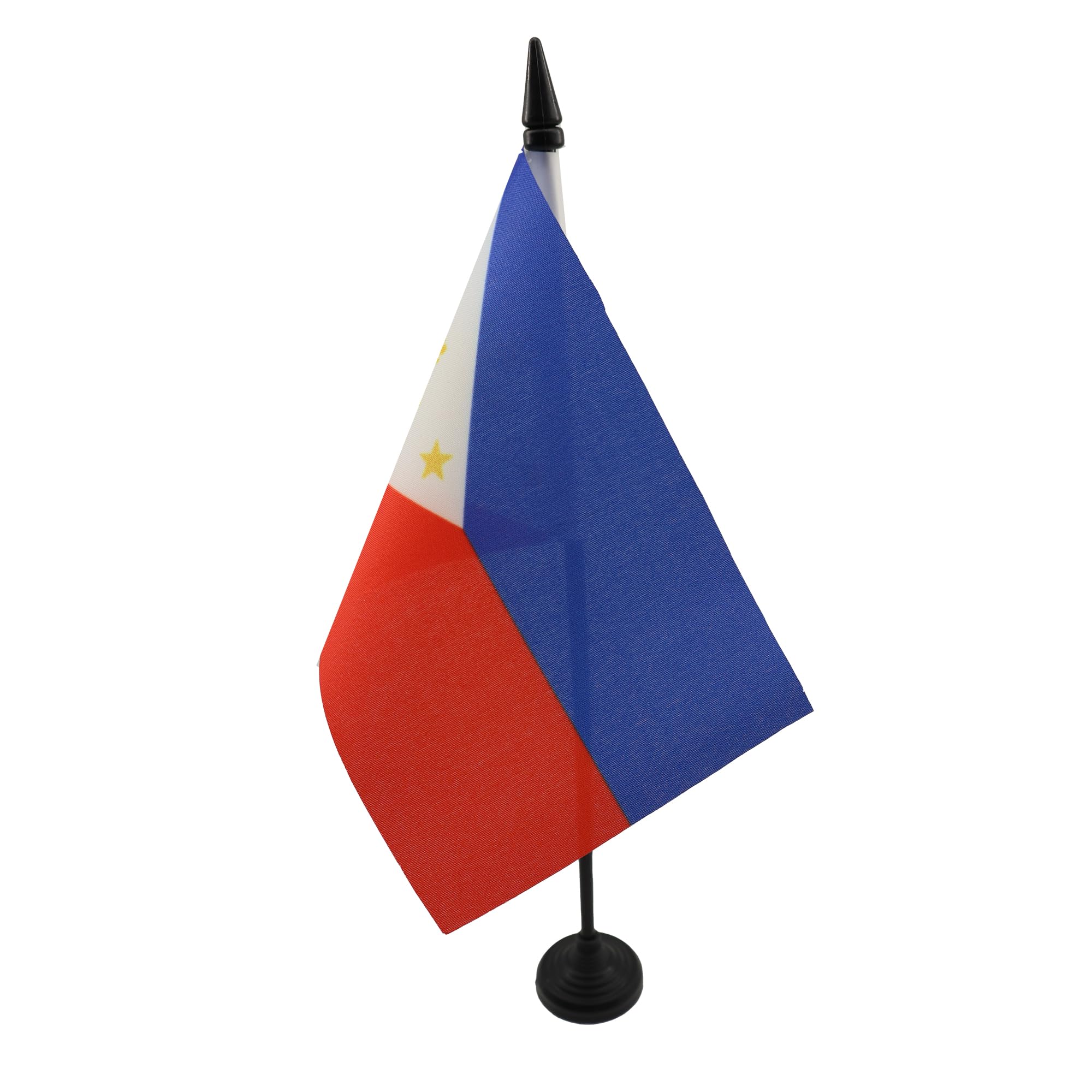 AZ FLAG - Philippines Table Flag 4'' x 6'' - Filipino Office Mini Banner 100% Polyester 15 x 10 cm - Mini Desk Flag with 10'' Pole and Black Plastic Base