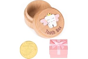LAPEQQIOJEJ Tooth Fairy Box|Tooth Box Keepsake|Baby Tooth Box with Tooth Fairy Coin and Gift Box，Baby Gift(box-1)