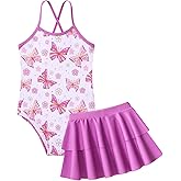 Vieille Little Girls Swimsuit Cute Kids Quick Dry Swimwear with Skirt 3-8 Years