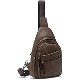 Alldaily Large Sling Bag for Women Crossbody Purse Leather Fashionable Trendy Chest Bag for Travel, Fanny Pack (Chocolate)