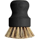 Helen&rsquo;s Asian Kitchen Wok and Cast Iron Scrub Brush, Natural Stiff-Union Bristles