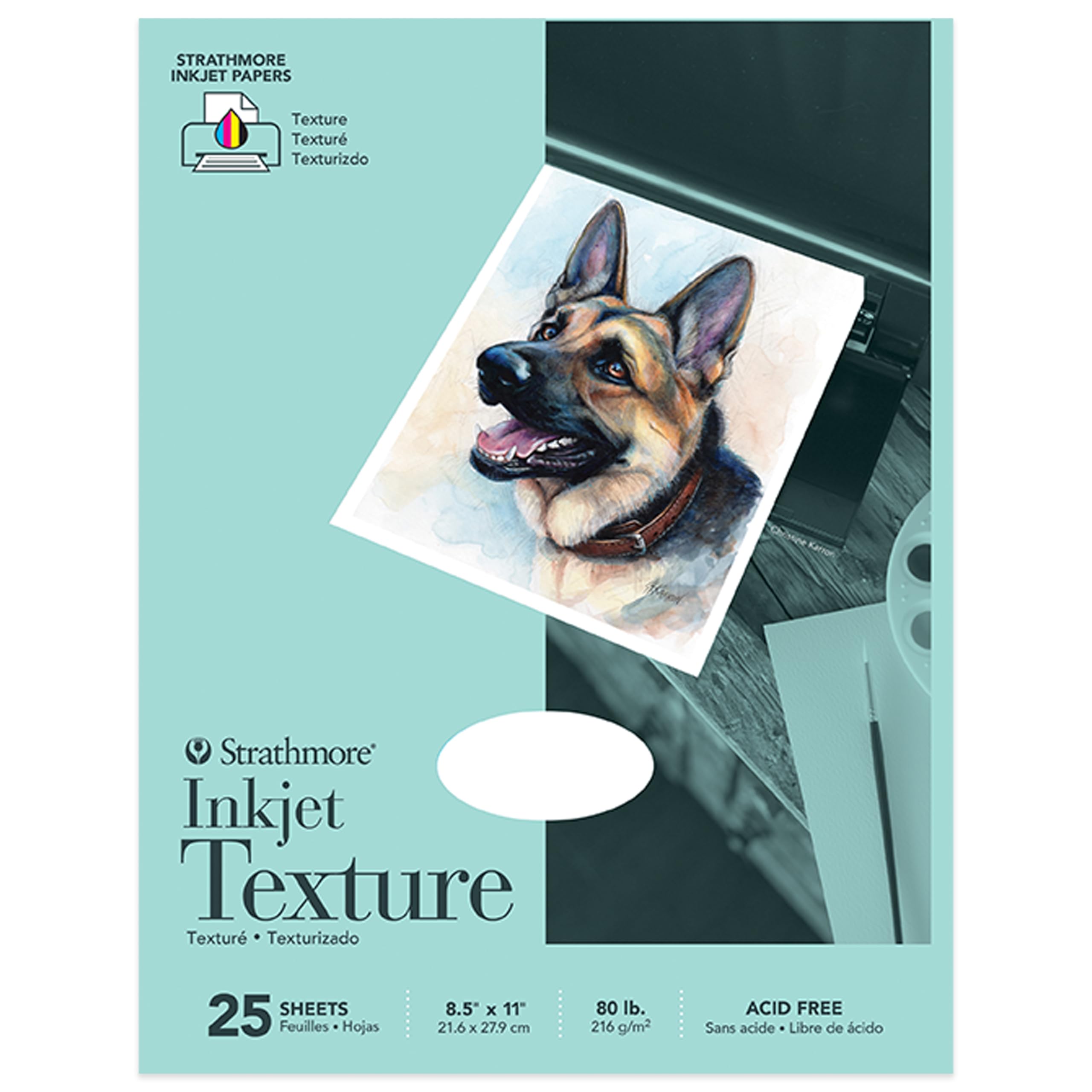 Photo 1 of Strathmore 59-701 Textured Inkjet Paper, 8.5"x11", 25 Sheets , White, Packaging May Vary